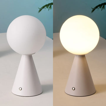 Macie 11.75" Modern Minimalist Globe Rechargeable/Cordless Dimmable Integrated LED Table Lamp with Touch Sensor
